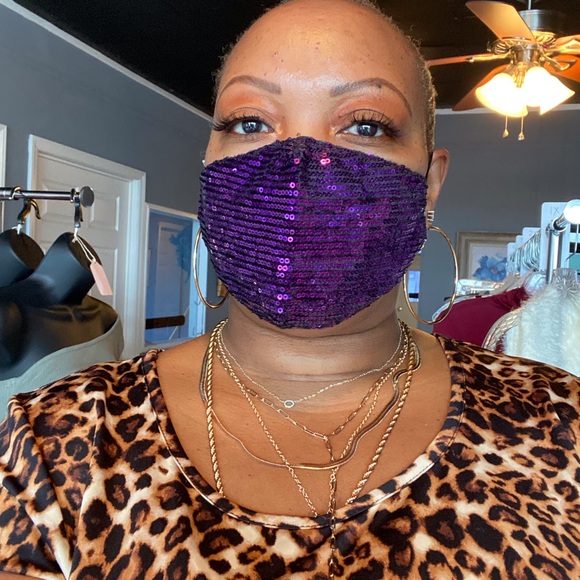 Purple Sequin Mask - Picture 5 of 5